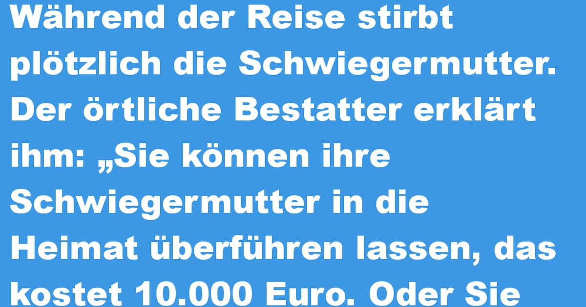 Witz des Tages Die Schwiegermutter